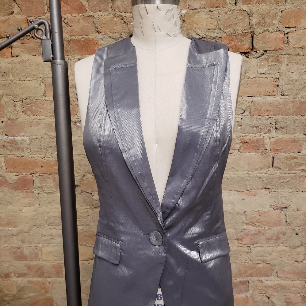 Gray metallic vest
